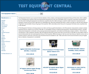 testequipmentcentral.com: Test Equipment Central - Your Source For The Best Selection Of New And Used Test Equipment
You'll Find an Excellent Selection of New and Used Test Equipment and Electronics at Test Equipment Central
