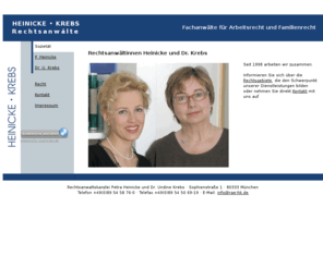 xn--familienrechtmnchen-jbc.com: Homepage | Rechtsanwälte Heinicke und Krebs
Rechtsanwaltskanzlei in München mit den Schwerpunkten Arbeitsrecht, Tourismusrecht, Wettbewerbsrecht, Familienrecht und Erbrecht.