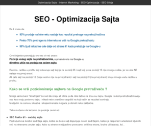 seooptimizacijasajta.net: Optimizacija Sajta - SEO Optimizacija
Optimizacija Web Sajta - SEO Srbija - Pozicioniranje Sajta