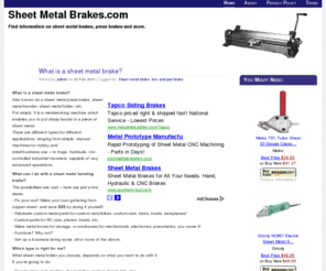 sheet-metal-brakes.com: Sheet Metal Brakes.com
Free online info on sheet metal brakes. Buying guides, user tips and ideas. For small businesses and the DIY crowd alike.