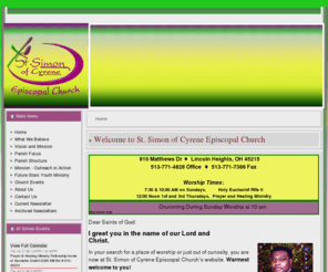 ssocec.org: Welcome to St. Simon of Cyrene Episcopal Church
St. Simon of Cyrene Episcopal Church of Lincoln Hts, Ohio, a part of greater Cincinnati, greets you in the name of our Lord and Christ.