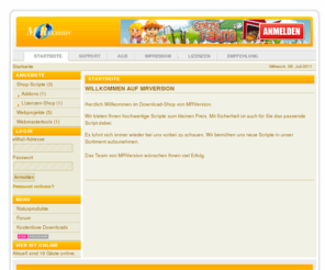 mrversion.de: MRVersion.de: DownloadShop
Hochwertige PHP-Scripte und Templates. Top Artikel: DownloadShop. 