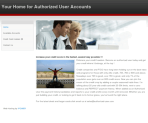 authorized-user.com: Your Home for Authorized User Accounts  - Home
Authrorized User Seasoned Tradelines