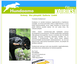 hundaamo.net: Hundaamo.net - Ongelmakoirakoulutus, Koirakoulu, Hämeenlinna
Hundaamo on käytöskoulu ongelmakoirille ja heidn omistajilleen. /> 
<link href=