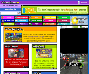 primarygames.com: Games at PrimaryGames | Free Online Kids Games | The Fun Place to Learn!
Play free online games for kids on PrimaryGames. Site features learning games, action games, puzzles, card games, virtual worlds, coloring pages, and more! 