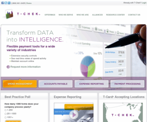 tchek.com: T-Chek Systems - Spend Management, Business Intelligence Reporting, Fuel Card
T-Chek Systems is a leading provider of intelligent spend management and payment processing services, providing organizations the business intelligence they need to make decisions to improve their financial results.