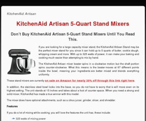 5-quartstandmixers.com: ▷▷▷ KitchenAid Artisan 5-Quart Stand Mixers
KitchenAid Artisan 5-Quart Stand Mixers