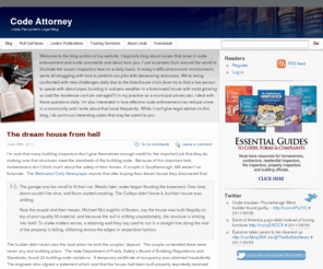 codeattorney.com: CodeAttorney.com | Linda Pieczynski's Legal Blog
The latest discussion of issues that arise in building code enforcement and how effective code enforcement can reduce crime in a community.