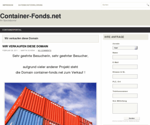 container-fonds.net: TOP Infos zu Containerfonds von BUSS, Magellan, P&R, DCM, ConRendit auf Container-Fonds.net
Container-Fonds.net bietet Ihnen TOP Infos und Vorzugskonditionen für Containerfonds. BUSS Capital, Magellan, P&R...