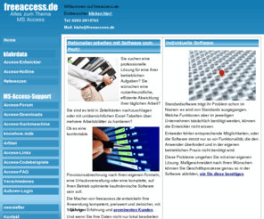 freeaccess.de: freeaccess - MS Access Support, Datenbankentwicklung und dynamische Webanwendungen
MS Access Datenbankentwicklung und Softwareentwicklung, Support und Hilfe: FAQ, Links, Forum, downloads zu MS Access