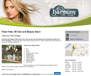 harmonyhairdesign.com: Hair and Beauty Salon River Falls, WI - Harmony Hair Design
Harmony Hair Design provides wedding updo's, formal updo's, and organic products to the River Falls, WI area. Call 715-425-9900.