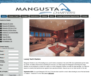 mangustayacht.asia: Mangusta luxury yacht charters in Asia - experience the lifestyle!
Mangusta luxury yacht charters in Asia - luxury boat cruises around Thailand, Malaysia, Singapore islands, Vietnam, Myanmar (Burma), Indonesia and Korea