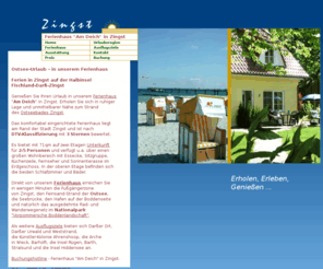 fewo-zingst.com: Ferienhaus "Am Deich" in Zingst - Ferien an der Ostsee auf der Halbinsel Fischland-Darß-Zingst
Komfortables Ferienhaus in Zingst - Ferien an der Ostsee. In unmittelbarer Nähe zm Ostsee-Strand, am Rande des Ostseeheilbades Zingst, auf der Halbinsel-Fischland-Darß-Zingst, befindet sich in ruhiger Lage unser Ferienhaus 