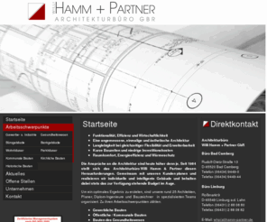 hamm-partner.de: Architekturbüro Hamm & Partner
Während sich viele Architekturbüros auf die Umsetzung einzelner Bereiche und Leistungsphasen spezialisiert haben, bieten wir bewusst alle Arbeiten von der Idee bis zur Nutzung eines Gebäudes an. (Alle Leistungsphasen der HOAI 1-9)