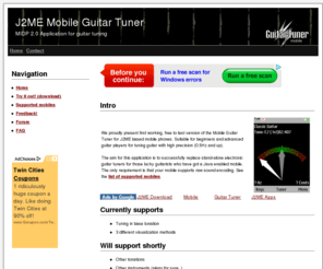 Mobileguitartuner.com: J2ME Mobile Guitar Tuner » Home