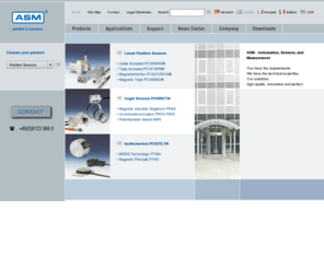 posimag.com: Home
ASM, Manufacturing and distribution of sensors and measuring instruments, position sensors, cable extension transducers, angle transducers, string pots and Hioki instruments