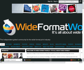 thewidenetwork.com: Wide Format World - It's all about wide format
Wide Format World is designed to help you to network, share ideas, experiences and stay in touch with the digital industry