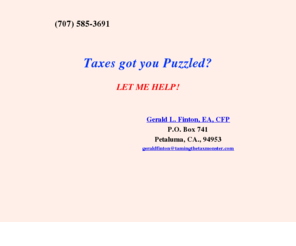 tamingthetaxmonster.com: Taming the Tax Monster
Taxes, tax help, tax preparation, 1040, income tax, tax consultant, Gerald L. Finton, tax expert, tax returns, income tax returns