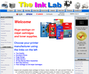 theinklab.co.uk: Epson compatible cartridges | Inkjet Cartridges | Cheap HP, Canon Inkjet cartridges,, The Ink Lab
Original and compatible ink cartridges for all makes of printer. H.P. Lexmark, Canon, Brother Dell 