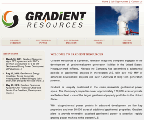 gradientresources.org: Gradient Resources
Leading Geothermal Power Development Company in the Western U.S.