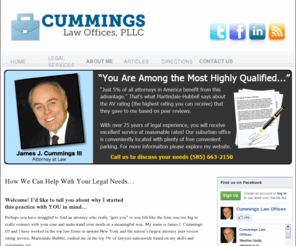 jclegal.com: Rochester Attorney – James J. Cummings III
Rochester attorney James J Cummings III is here to help with your legal needs. He is a top 5% rated attorney by his peers and can help with real estate closings, wills and other legal services.