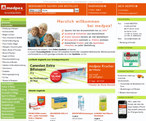 medpex.de: Online Apotheke medpex - Versandapotheke für Arzneimittel und Medikamente
Die Online Apotheke medpex bietet als Versandapotheke im Internet einen Online Shop für Medikamente und Arzneimittel. Über 120.000 Medikamente günstig online bestellen in Ihrer Internetapotheke.