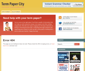 termpapercity.com: Term Paper Guide | Term Paper Help | How to Write a Term Paper
This term paper guide provides resources for writing term papers for your college and high school assignments. The guide will help you in writing a term paper that will earn you a good grade.