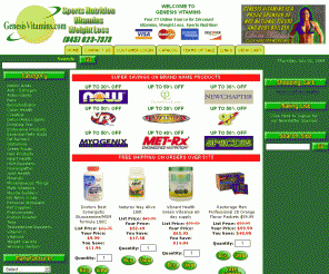 genesisvitamins.com: 
	Genesis Vitamins

We offer a great variety of vitamins, supplements, sports nutrition, discount vitamins, and wholesale vitamins, including Green Vibrance, Restoragemen, Restorage, metrx, prohormones, testosterone boosters, multi vitamins, multivitamins, protein, whey protein, isolates, balanced essentials, sea essentials, heaven sent, professional brands, douglas labs, orthomolecular, scifit, sci-fit, myogenix, vpx,  halodrol, spawn, oxyguno, hemaguno, h4, 2ad, t7, bsn, muscletech, fat burners, gaspari, coq10