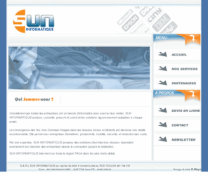 sun-informatique.com: SUN INFORMATIQUE - informatique toulon , le pradet , la garde , marseille , region paca
sun informatique, informatique toulon,administration réseaux et systemes sur la région paca,informatique le pradet,la garde,valgora