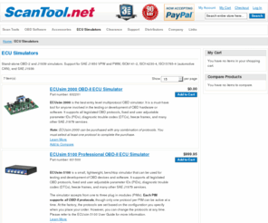 ecusims.com: ScanTool.net LLC -  Stand-alone OBD-2 and J1939 simulators. Support for SAE J1850 VPW and PWM, ISO9141-2, ISO14230-4, ISO15765-4 (Automotive CAN), and SAE J1939. - ScanTool.net
Get the best deal on stand-alone OBD and J1939 simulators. Support for SAE J1850 VPW and PWM, ISO9141-2, ISO14230-4, ISO15765-4 (automotive CAN), and SAE J1939.