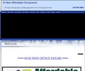 wclarockdc.com: El Paso chiropractor, Dr. W. C. LaRock, Chiropractic,  TX, Texas
Dr. Dr. W. C. LaRock D. C. is located in El Paso, and specializes in chiropractic services for El Paso and surrounding areas.  Dr. W. C. LaRock is a well-trained El Paso chiropractor providing excellent service.