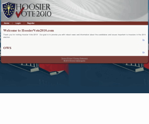 hoosiervote.com: HoosierVote 2010 >  Home
Voter's guide for Indiana voters powered by network Indiana and WIBC