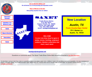 saxetshows.com: Saxet Trade Shows
Saxet Gun & Trade Shows ONLINE the premier website for firearms, hunting knives, fishing and camping equipment and more.