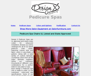 pedicurespafurniture.com: Design X Pedicure Spas
Design X Pedicure Spa Stations with Ozone Sanitation. Time tested pedicure spa chairs that are UL approved.