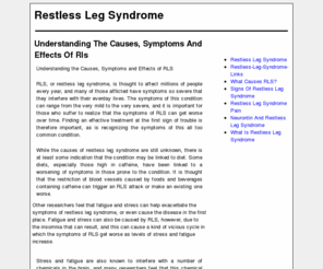 rlstreatments.com: Understanding The Causes, Symptoms And Effects Of Rls
Understanding the Causes, Symptoms and Effects of RLS