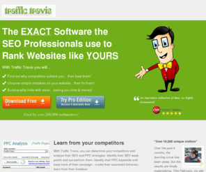 traffictravis.com: Free SEO Software | The Best PPC & SEO Management Tool -Traffic Travis
Best Free SEO Software for all your SEO & PPC Management needs. Use Traffic Travis for both on and off page analysis as well as spying on your competitors.