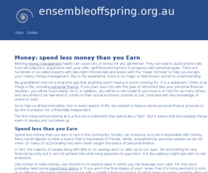 ensembleoffspring.org.au: Ensemble Offspring
Ensemble Offspring aims to provide a collection of practical and insightful advice that you can pass onto the next generation