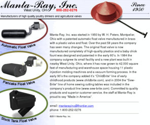 manta-ray-valves.com: Manta-Ray, Inc.
automatic float valves, baby chick drinkers, agricultural float valves