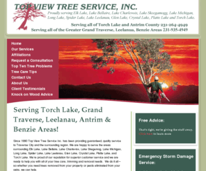 topviewtrees.com: Tree Service | Grand Traverse, Leelanu, Antrim, Torch Lake
Since 1992 Top View Tree Service Inc. has been providing guaranteed, quality service to Traverse City and the surrounding region.