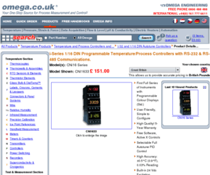 omega-iserver.co.uk: i-Series 1/16 DIN Programmable Temperature/Process Controllers with RS-232 & RS-485 Communications.
i-Series 1/16 DIN Programmable Temperature/Process Controllers with RS-232 & RS-485 Communications. 