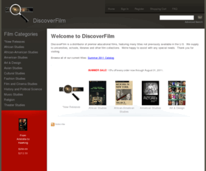 discoverfilm.com: Home Page
DiscoverFilm offers a service to film bookers and programmers to screen films for free, and acquires films for non-theatrical screening rights.