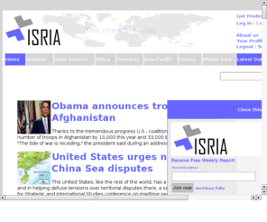 geopoliticalintelligence.com: Geopolitical Intelligence, Strategic Intelligence, Diplomacy News, World Affairs & Geopolitics -  ISRIA.com
ISRIA covers international news with a focus on geopolitics, diplomacy, foreign affairs, world politics and more. ISRIA's in-depth coverage includes weekly letter, daily report, official reports, live monitoring and exclusive contents.