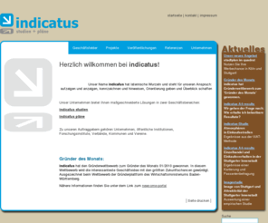 indicatus.de: indicatus - studien + pläne - indicatus
Maßgeschneiderte Lösungen für empirische Studien und Orientierungspläne.