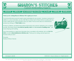 sharons-stitches.com: Sharon's Stitches, LLC - Custom Embroidery Experts
Providing premium quality custom embroidery and licensed Girl Scout apparel.