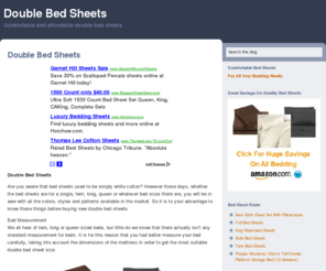 doublebedsheets.net: Double Bed Sheets
Wide range of comfortable double bed sheets to suit all tastes and budget