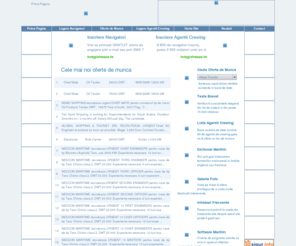 elvsoft.net: Prima Pagina
Lista Agentii de Crewing din Romania, Oferte pentru Navigatori, Anunturi pentru Navigatori, Brevete Maritime, Carnete de Marinar, Cursuri IMO, Dictionar Maritim Englez Roman Francez, Software Maritim, Pasapoarte, Acte de Identitate, Agentii Recrutare Personal Maritim