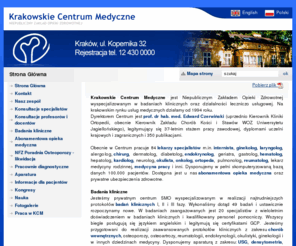 kcm.pl: Badania kliniczne, Endokrynolog krakow, Ginekolog krakow, Onkolog krakow, Laryngolog krakow, Okulista krakow, Ortopeda krakow | kcm.pl
Krakowskie Centrum Medyczne to doskonała opieka i najlepsi lekarze. Tu zawsze czeka na Ciebie chirurg, ginekolog, okulista, onkolog, ortopeda, endokrynolog, reumatolog oraz wielu innych specjalistów. Oferujemy badania kliniczne, USG, a nawet wizyty domowe. KCM – najlepsza opieka na terenie miasta Krakow!