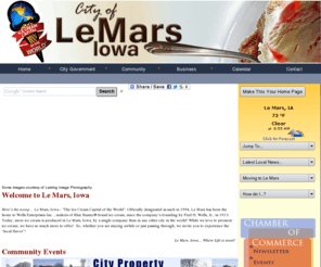 lemarsiowa.com: Le Mars, Iowa - Ice Cream Capital of the World
Home page for the city of Le Mars, Iowa