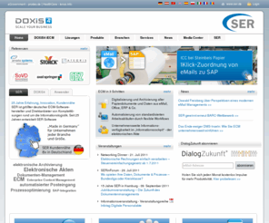 ser.de: SER | Enterprise Content Management, elektronische Archivierung, Dokumenten-Management, Business Process Management, e-Mail Archivierung, Compliance
SER ist Softwarehersteller für iECM - integriertes Enterprise Content Management. Über 23 Jahre Erfahrung in den Bereichen elektronische Archivierung, Dokumenten-Management, Business Process Management, Workflow, digitaler Posteingang zeichnen uns aus.
