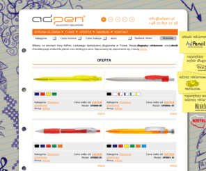 adpen.pl: AdPen - długopisy reklamowe, promocyjne, tampodruk i sitodruk
AdPen - długopisy reklamowe, promocyjne, tampodruk i sitodruk.